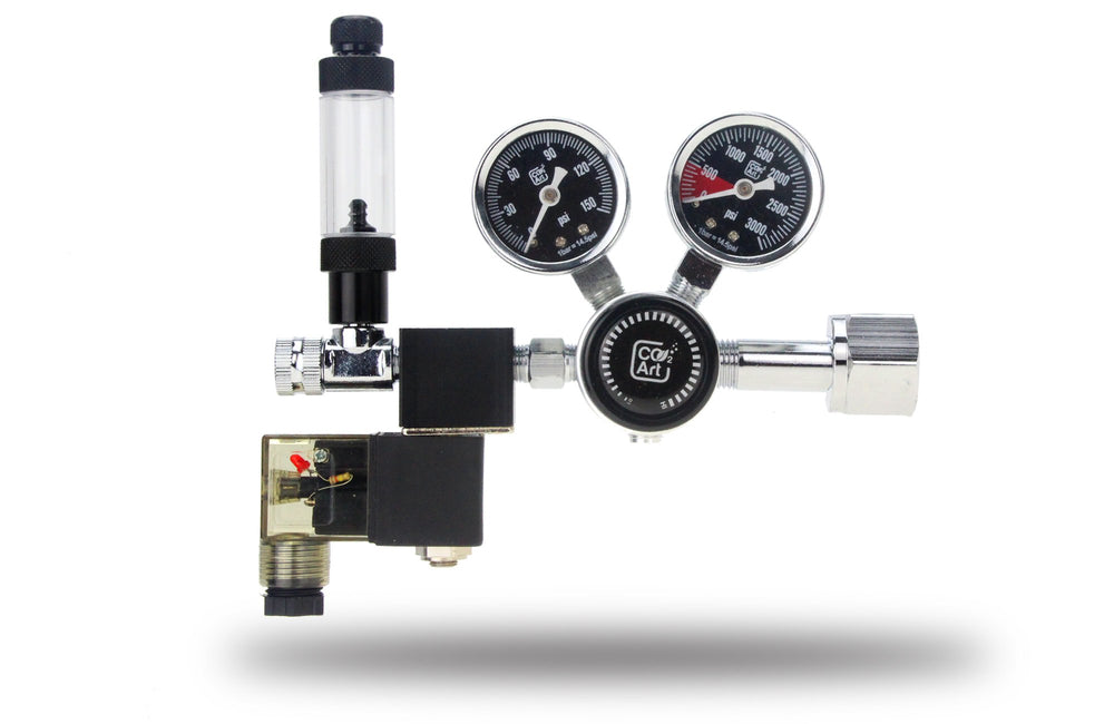 Regulador de CO2 de acuario de doble etapa CO2Art Pro-SE con electroválvula y contador de burbujas