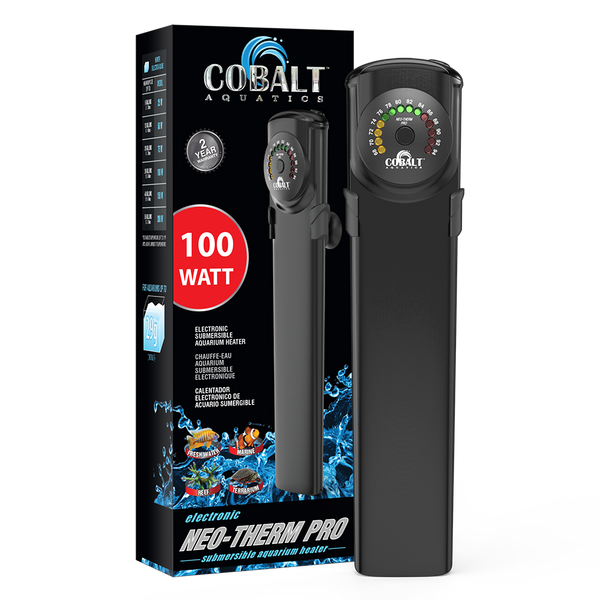 Calentador de acuario Cobalt Aquatics Neo-Therm Pro 100W fino e irrompible con pantalla LED