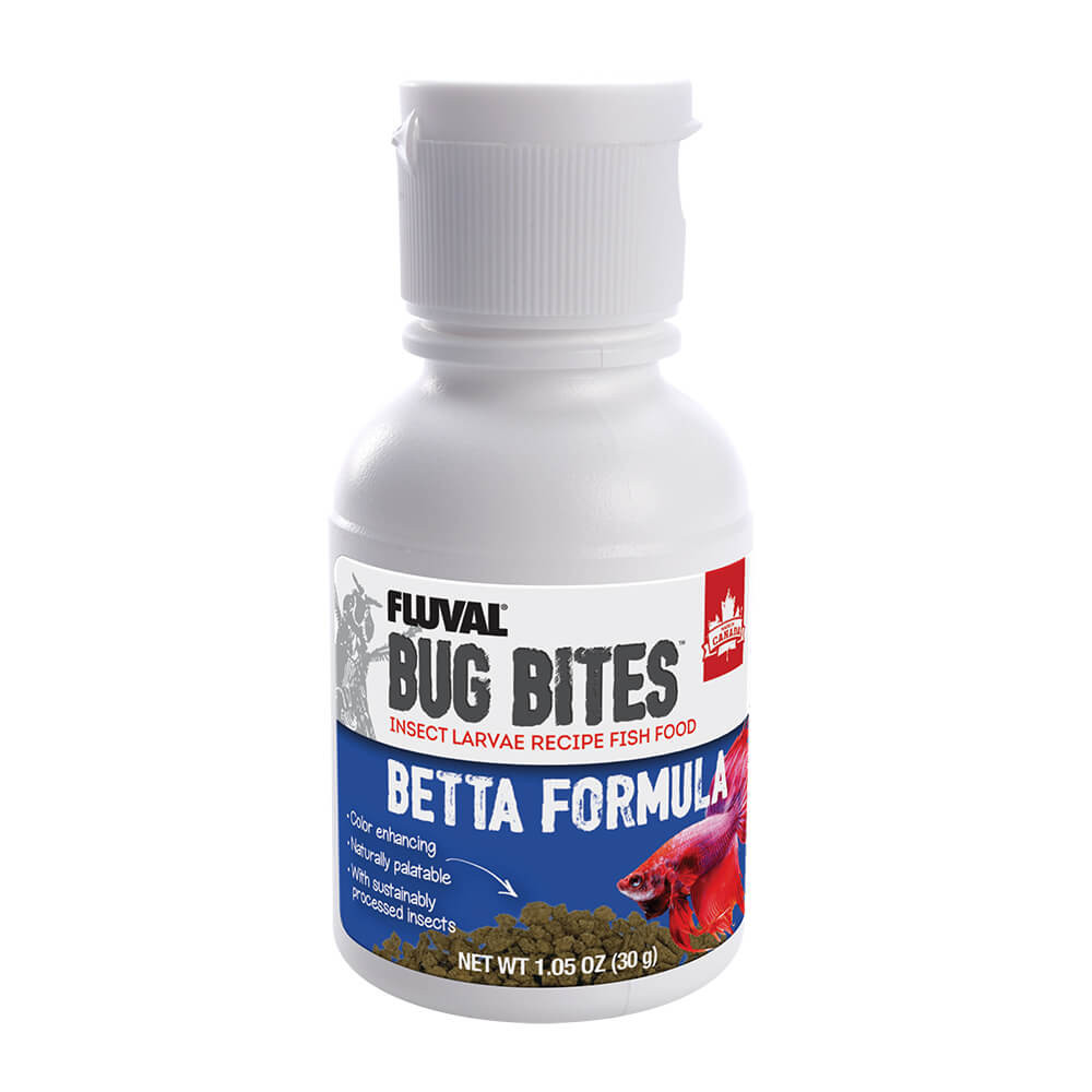 Bote de comida para peces en microgránulos Fluval Bug Bites Betta Formula