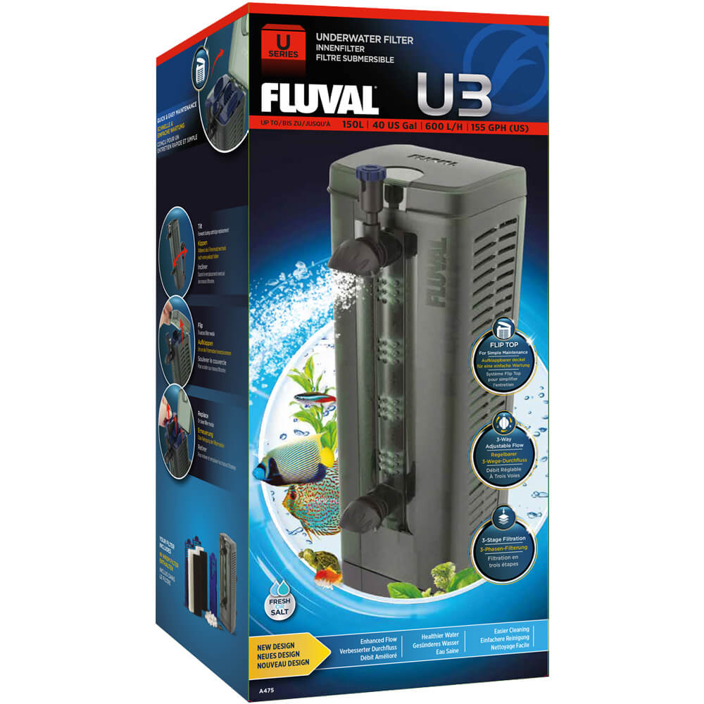 Filtro interior sumergible de acuario Fluval U3