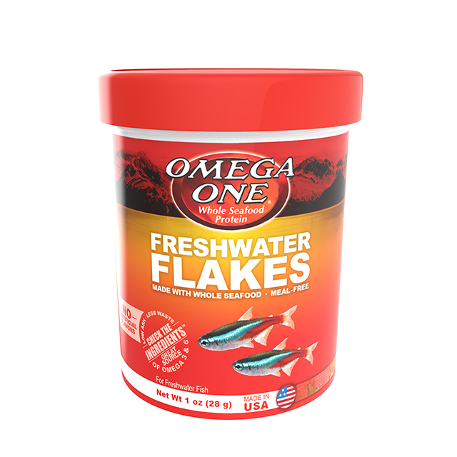 Bote de comida para peces Omega One Freshwater Flakes